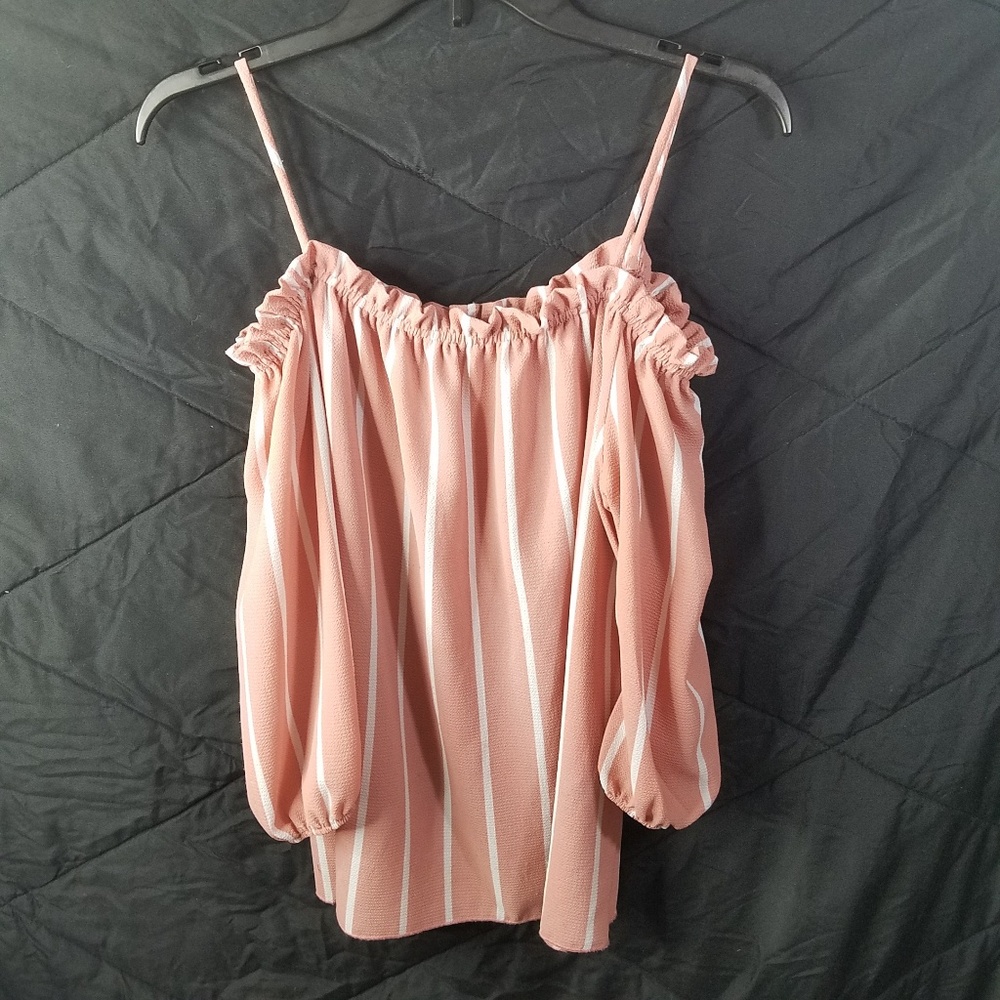Peach shoulder blouse